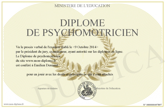 diplome psychomotricien
